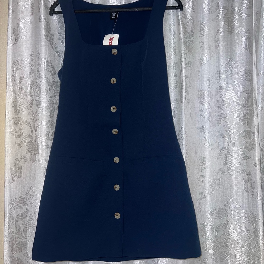 Sincerely Jules Navy Button-Front Mini Dress
